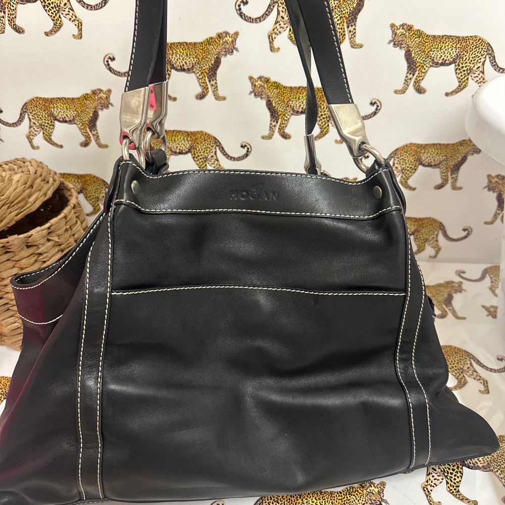 Hogan black leather shoulder bag